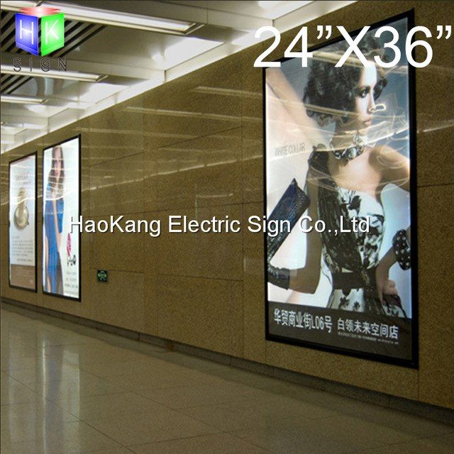 24x36 inci led aluminium backlit film poster frame lampu kotak tanda iklan