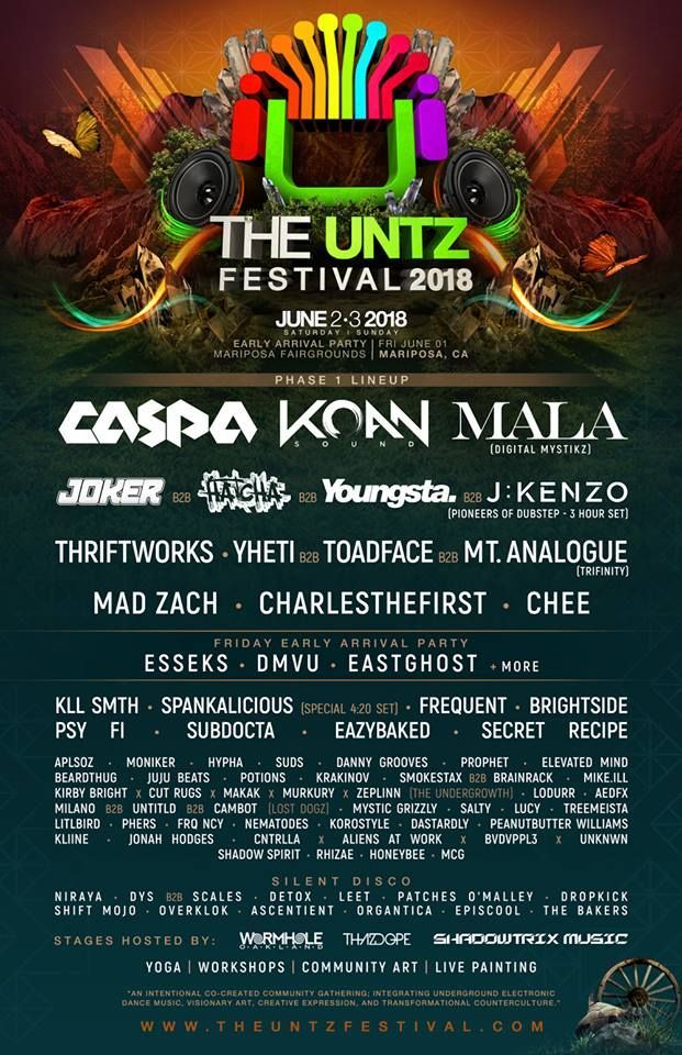 the untz festival releases their 2018 lineup festival lineups festival posters movie posters lineup