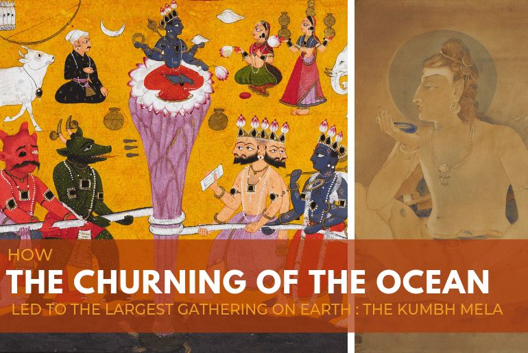 in paintings how the churning of the ocean led to the largest gathering on earth the kumbh mela